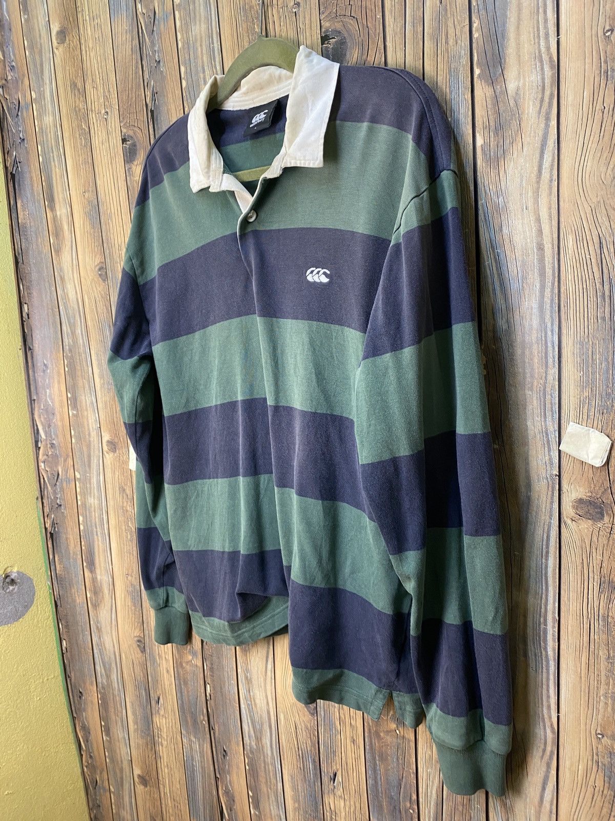 Canterbury of New Zealand × L.L. Bean × Vintage Vintage canterbury zebra line polo tee longsleeve Size US L / EU 52-54 / 3 - 6 Thumbnail