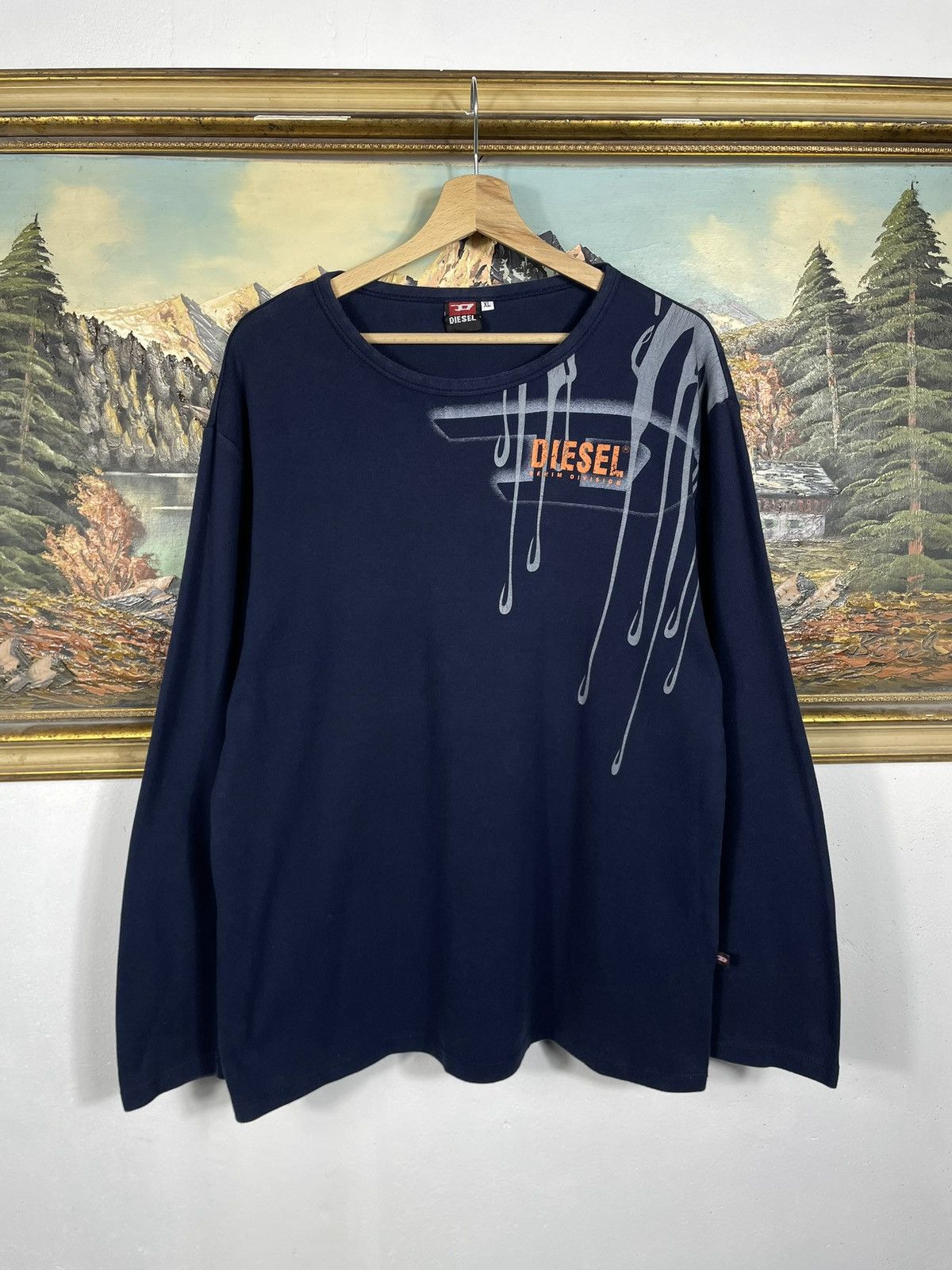 Diesel × Vintage Diesel Vintage Y2k Longsleeve Avant Garde Cyber Sweatshirt Size US XL / EU 56 / 4 - 2 Thumbnail