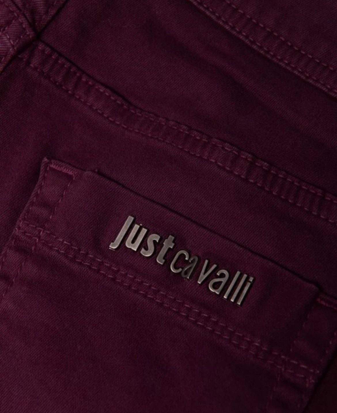 Just Cavalli Burgundy Skinny Jeans – New with Tags | Size 26 Size 26" / US 2 / IT 38 - 5 Thumbnail