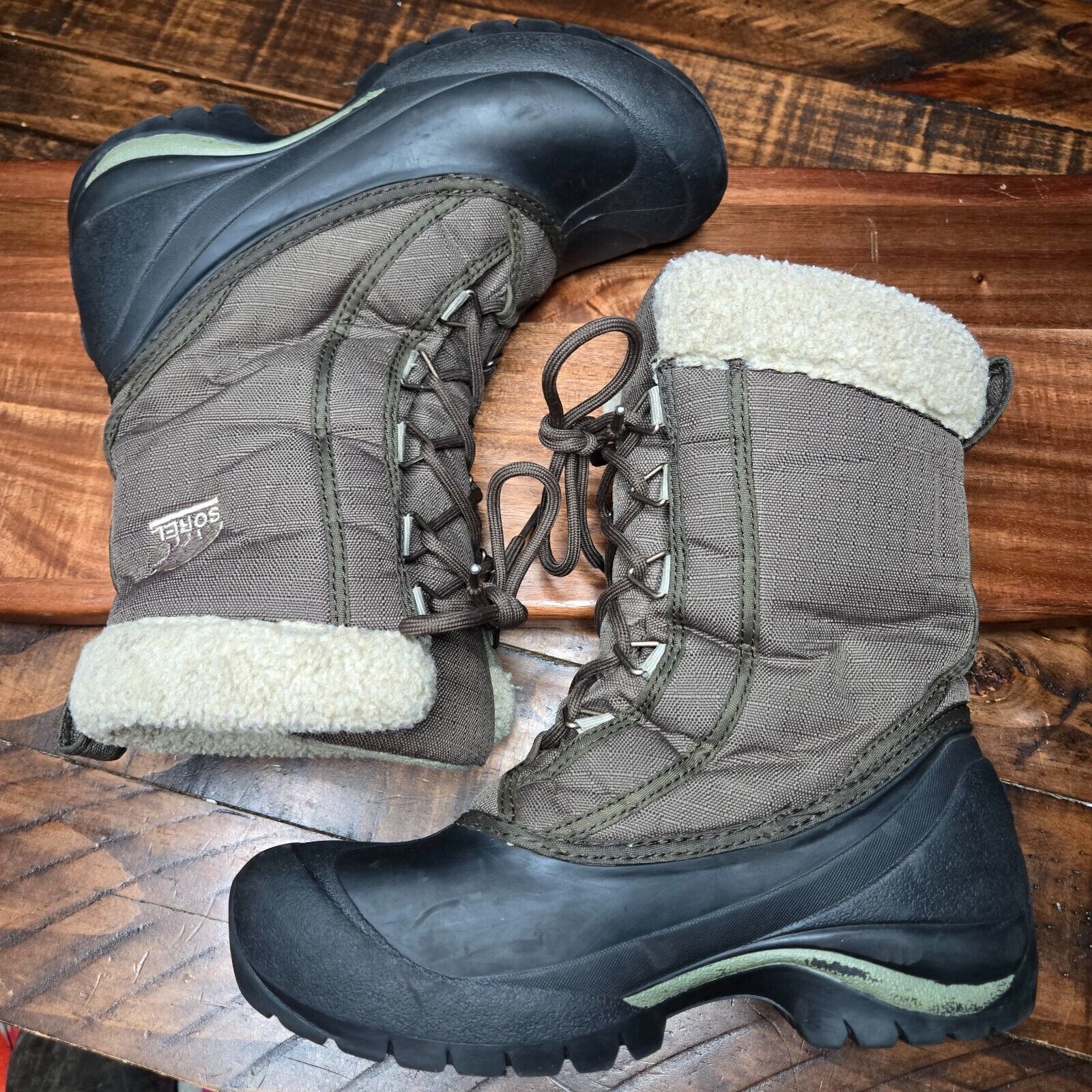SOREL Sorel Cumberland Winter Boots Womens Sz 6.5 Olive Green BB2 Size US 6.5 / IT 36.5 - 4 Thumbnail