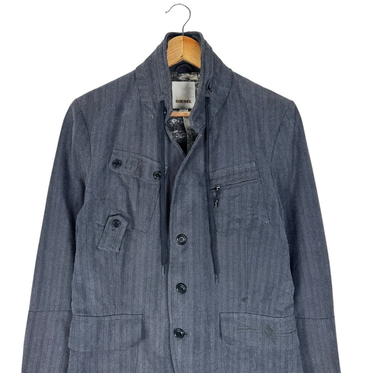 Diesel 🌟DIESEL HERRINGBONE FIELD HOODIE JACKET Size US M / EU 48-50 / 2 - 3 Thumbnail