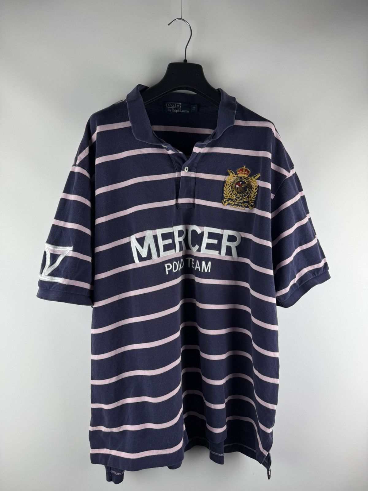 Polo Ralph Lauren Vintage Polo Ralph Lauren Mercer Polo Team IV Stripe Collar Size US XXL / EU 58 / 5 - 1 Thumbnail