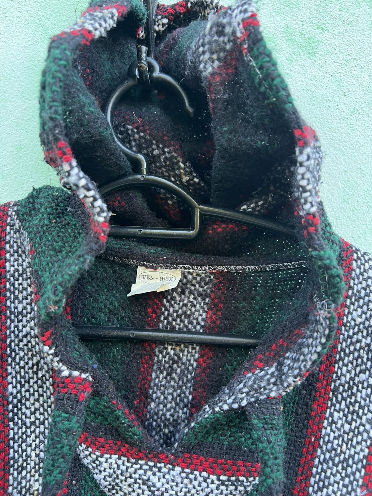 Japanese Brand Vintage VEL-MEX Mexican Baja Hoodie Drug Rug Striped XL Size US L / EU 52-54 / 3 - 7 Thumbnail