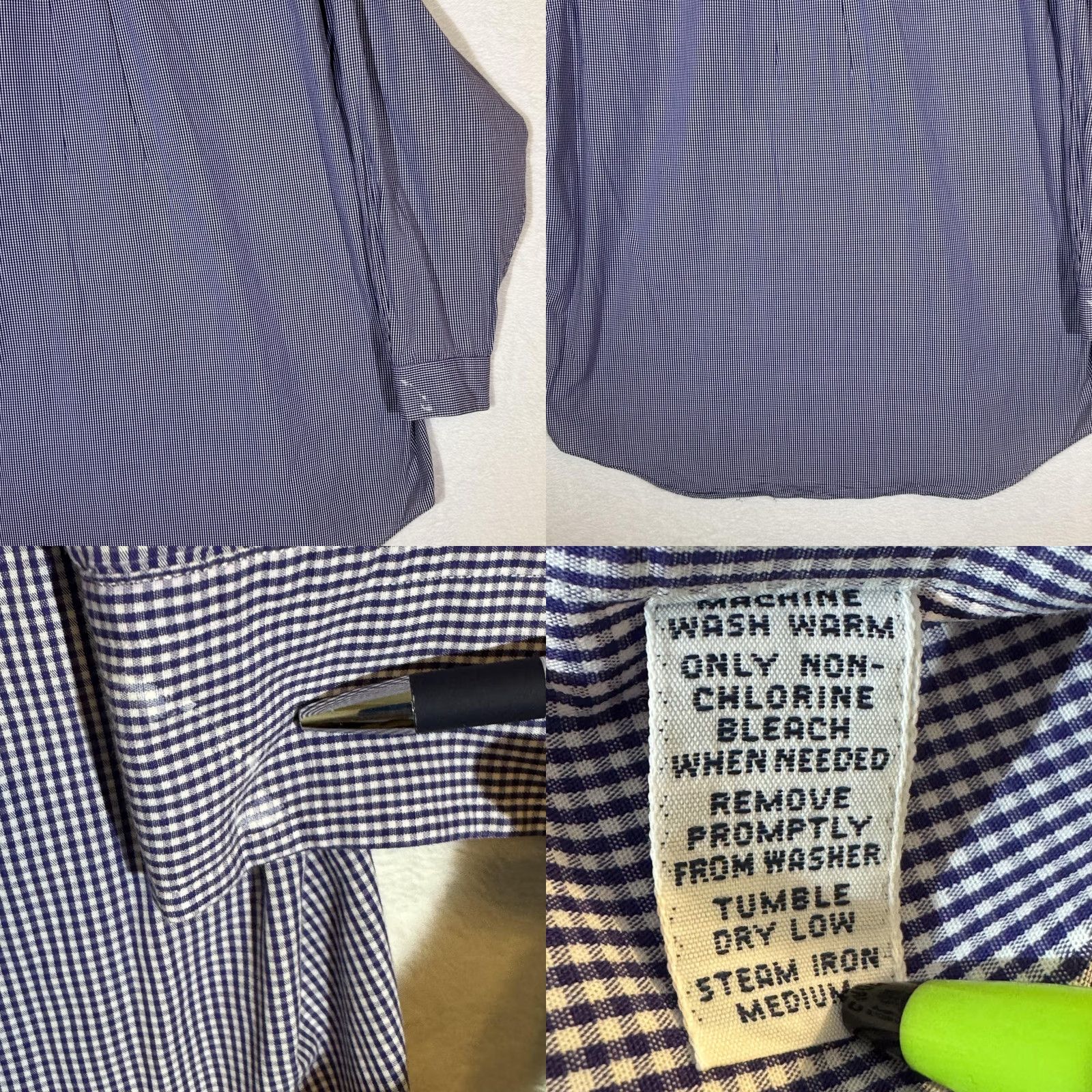 Ralph Lauren VINTAGE Ralph Lauren Shirt Mens 17.5 32/33 Purple Gingham Yarmouth Button Down Size US XXL / EU 58 / 5 - 9 Thumbnail