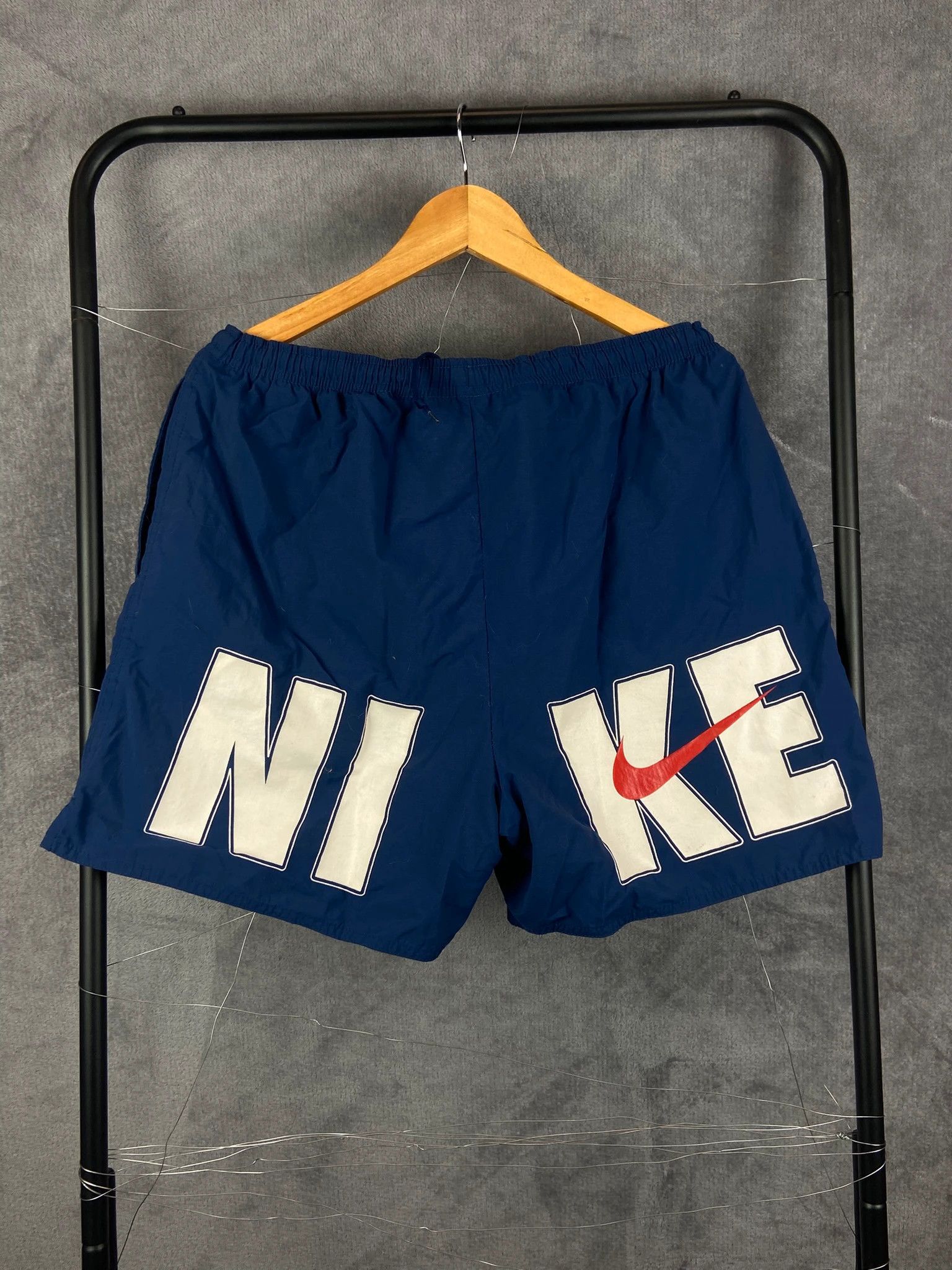 Nike Nike Big Spellout Shorts – Navy Red Swoosh Size M Size US 32 / EU 48 - 1 Thumbnail