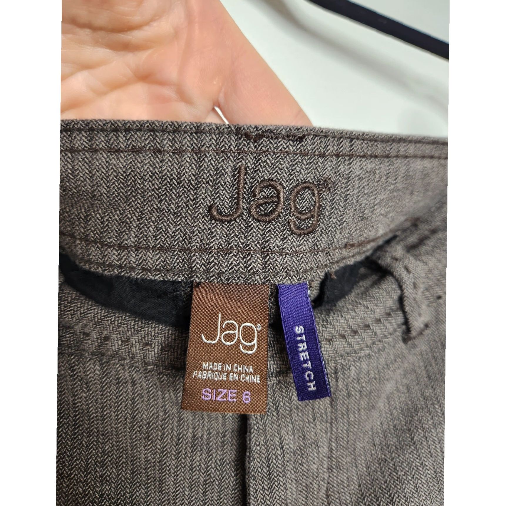Vintage VINTAGE Jag Pants Bottoms 6 Womens Brown Stripe Pin 90s Work Adjustable Stretch Siren Y2K Size 28" / US 6 / IT 42 - 4 Thumbnail