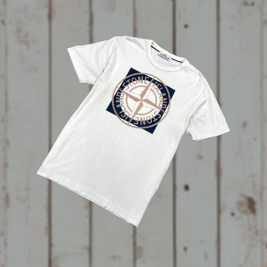 Stone Island Stone Island T-Shirt White Logo Graphic Print Crew Neck Short Sleeve Men L Regular Shoe? Size US L / EU 52-54 / 3 - 1 Thumbnail