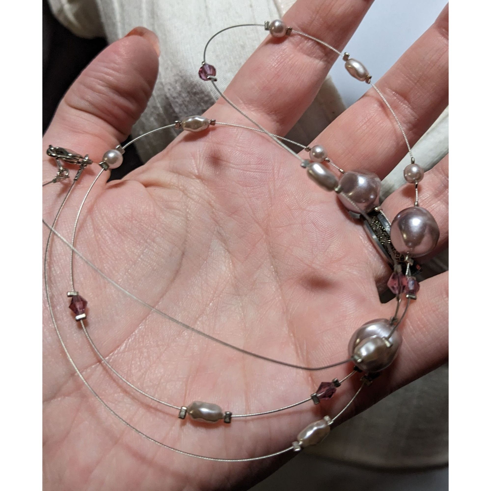 Other Floating Faux Pearl Glass Gemmed Necklace Size ONE SIZE - 7 Thumbnail