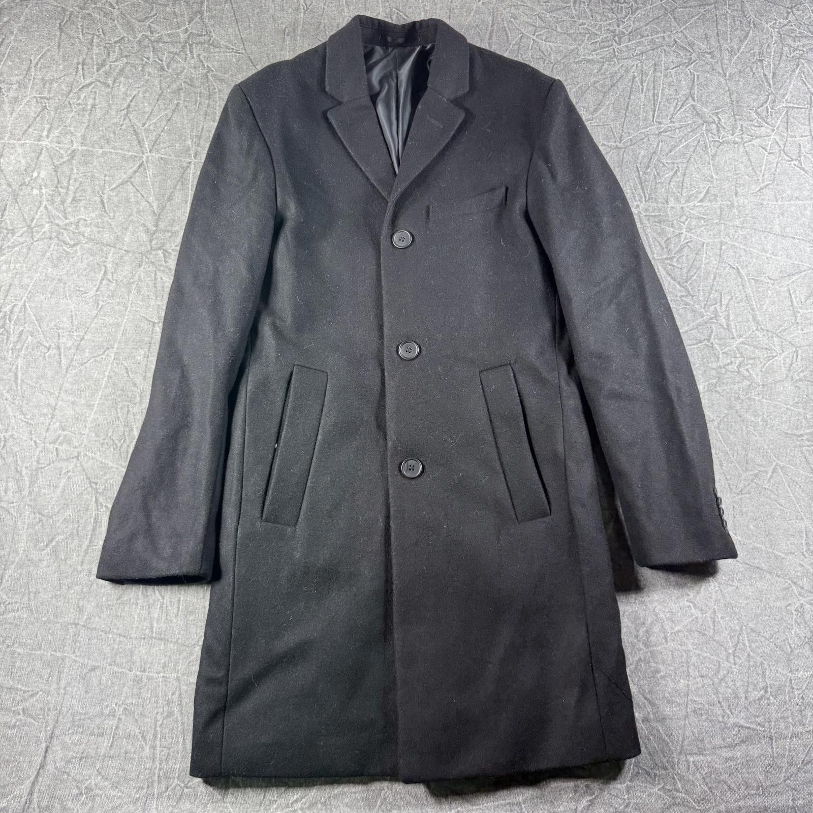 H&M H&M Coat Men's 36R Black Single-Breasted Wool Blend Size US M / EU 48-50 / 2 - 1 Thumbnail