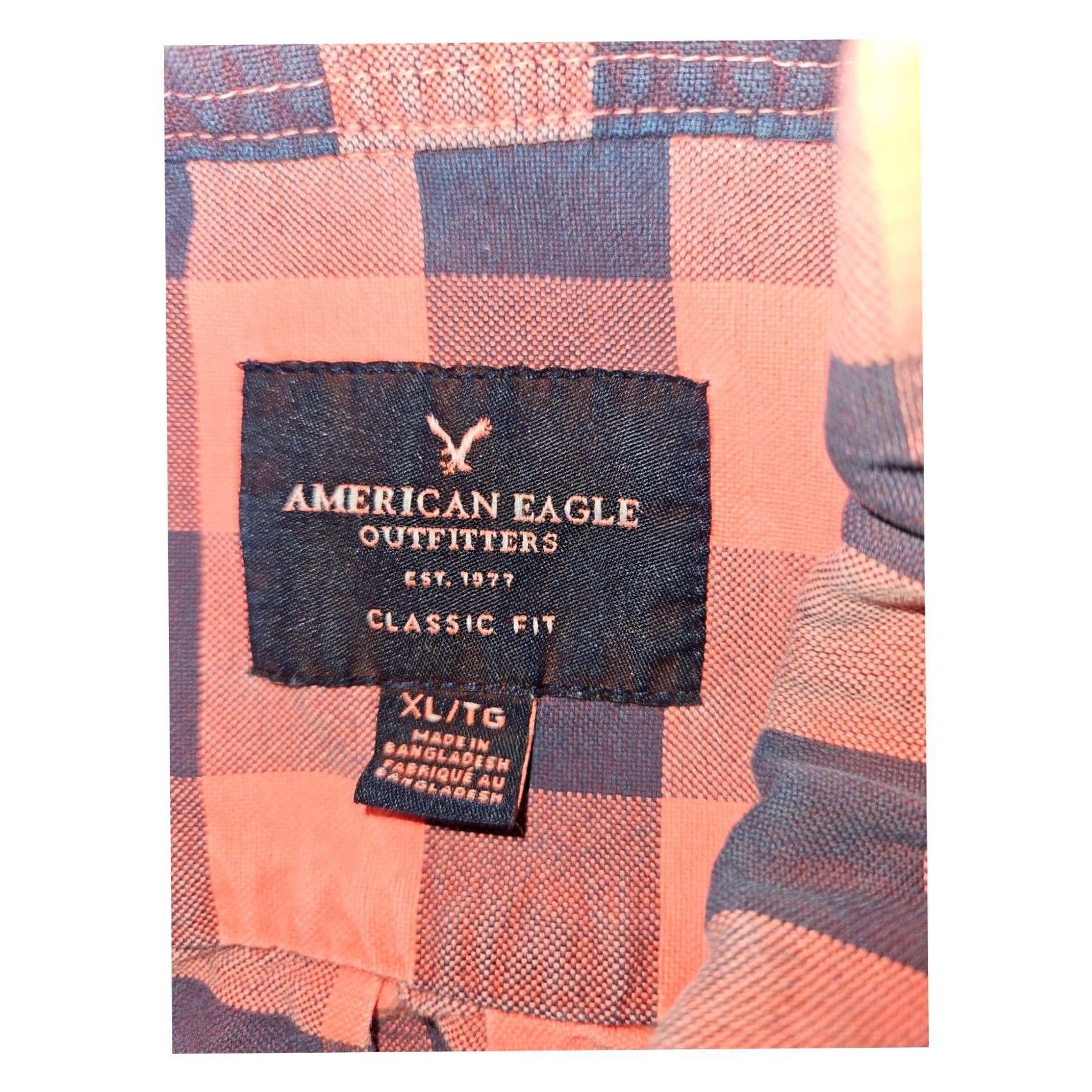 American Eagle Outfitters American Eagle Button-Down Long Sleeve Men's XL Orange Classic Fit Shirt Size US XL / EU 56 / 4 - 2 Thumbnail