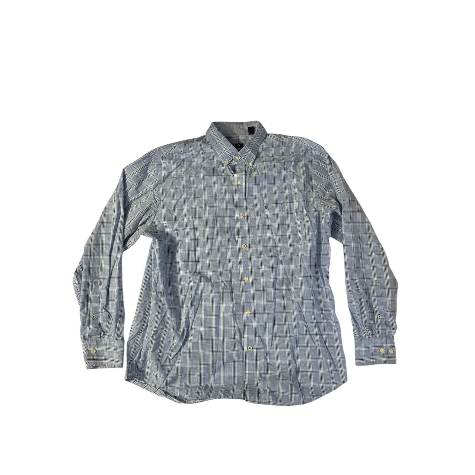 Izod IZOD Blue White Plaid Dress Shirt Lightweight Large Comfort Size US L / EU 52-54 / 3 - 1 Thumbnail