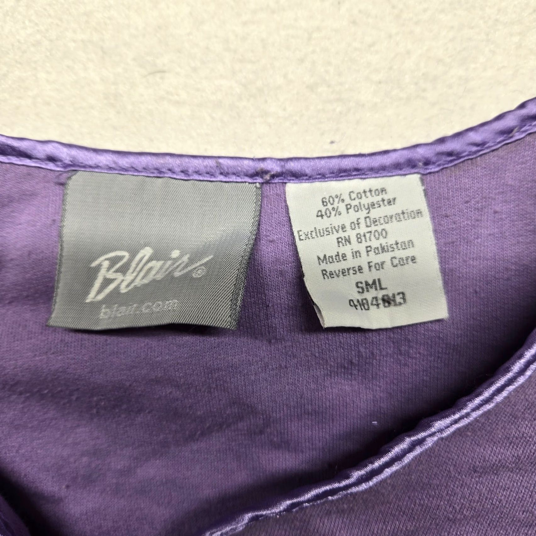 Blair Blair Gown Women M Purple Nylon Lace Trim Midi Solid Nightgown Lavender Purple Size ONE SIZE - 3 Thumbnail