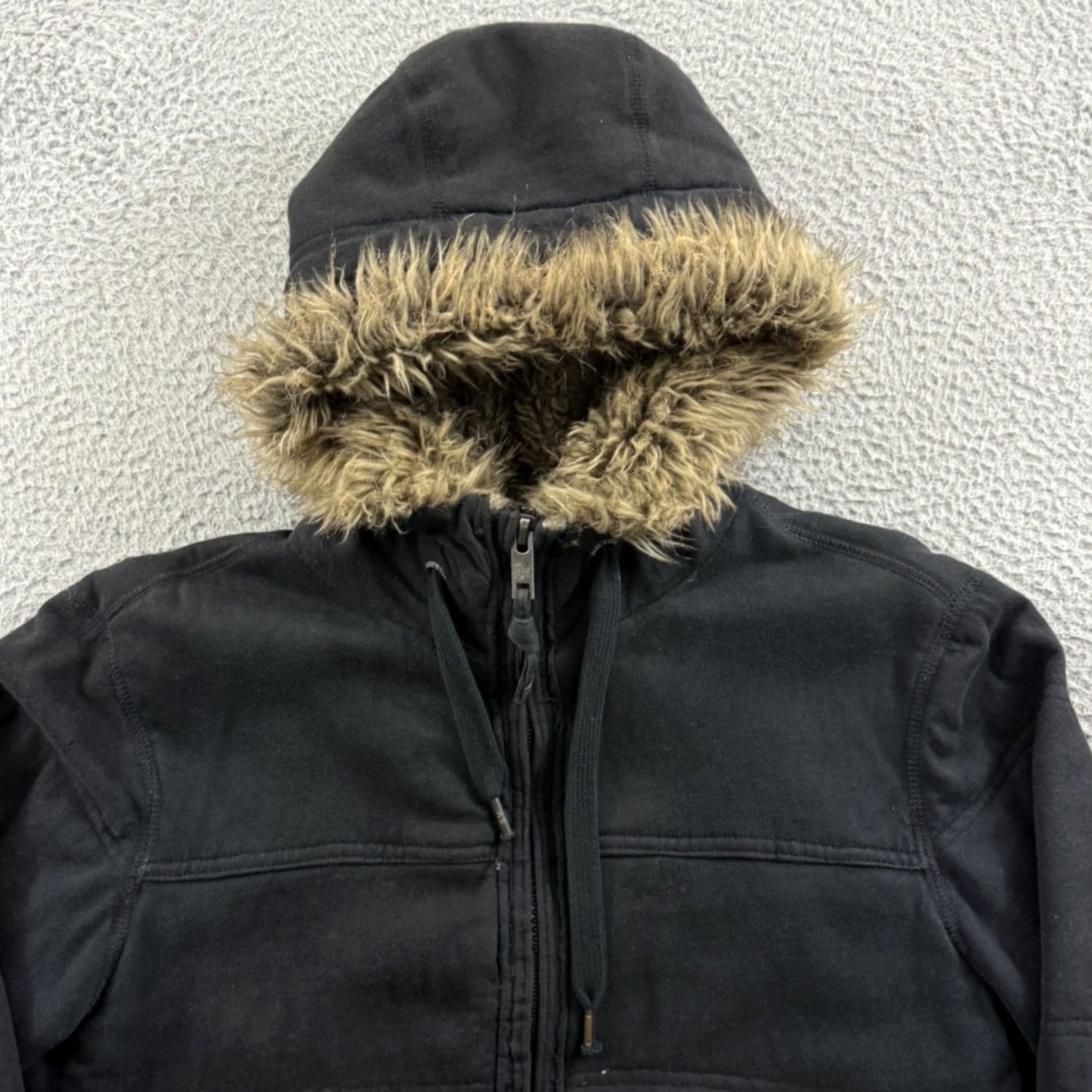 American Eagle Outfitters VINTAGE American Eagle Jacket Men’s M Black Hooded Bomber Zippered Mid-Length Wool? No, Cotton Exterior Size US M / EU 48-50 / 2 - 3 Thumbnail