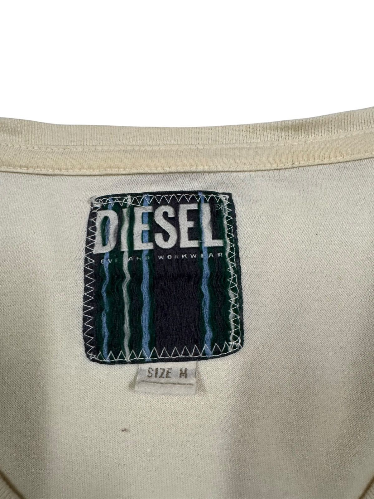 Diesel × Diesel Black Gold Vtg🔥Diese Beige Printed V-Neck Longsleeve Shirt Size US M / EU 48-50 / 2 - 6 Thumbnail