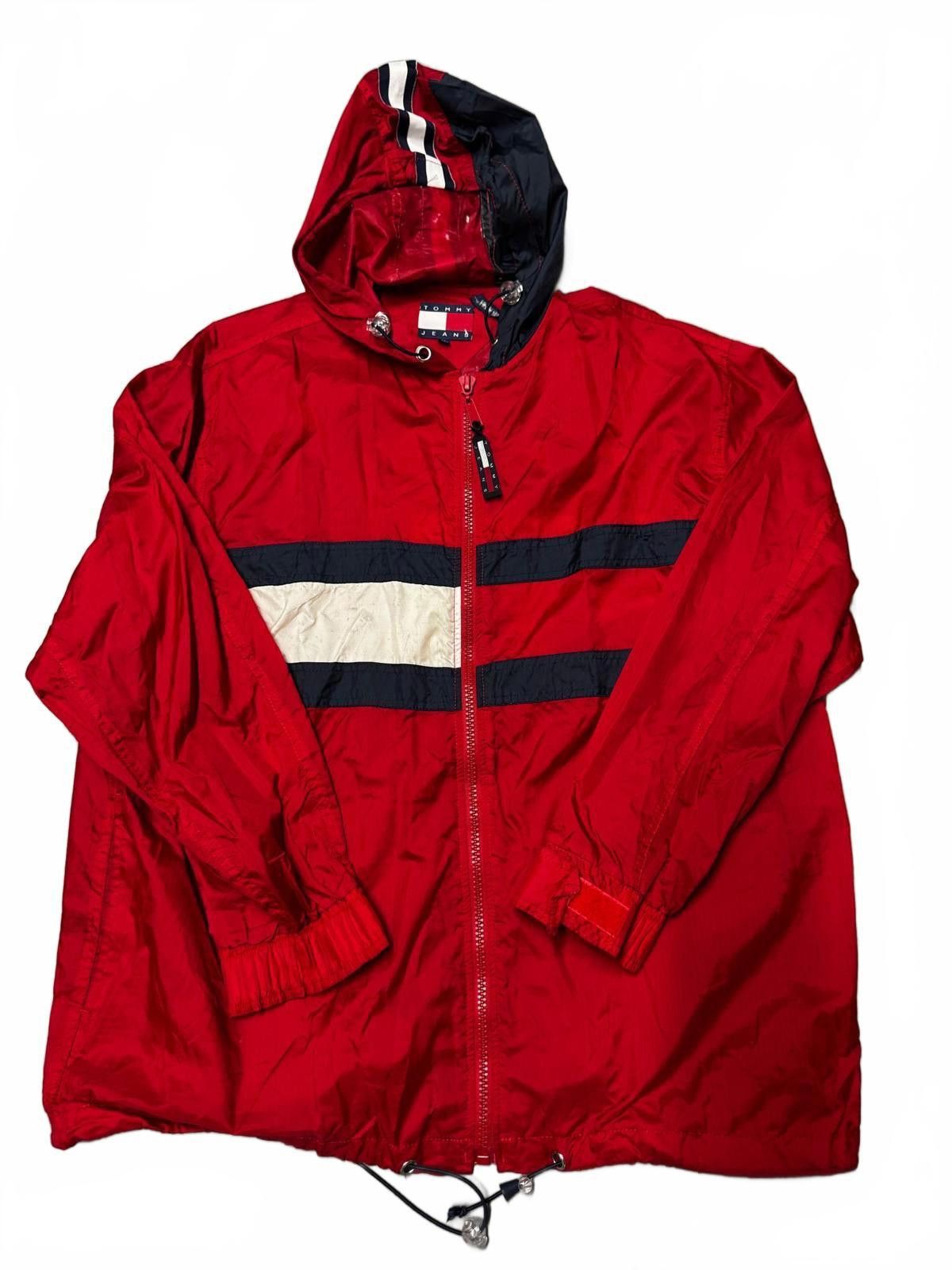 Tommy Jeans Tommy Jeans Red Hooded Jacket with Stripe Detail Size US XL / EU 56 / 4 - 2 Thumbnail