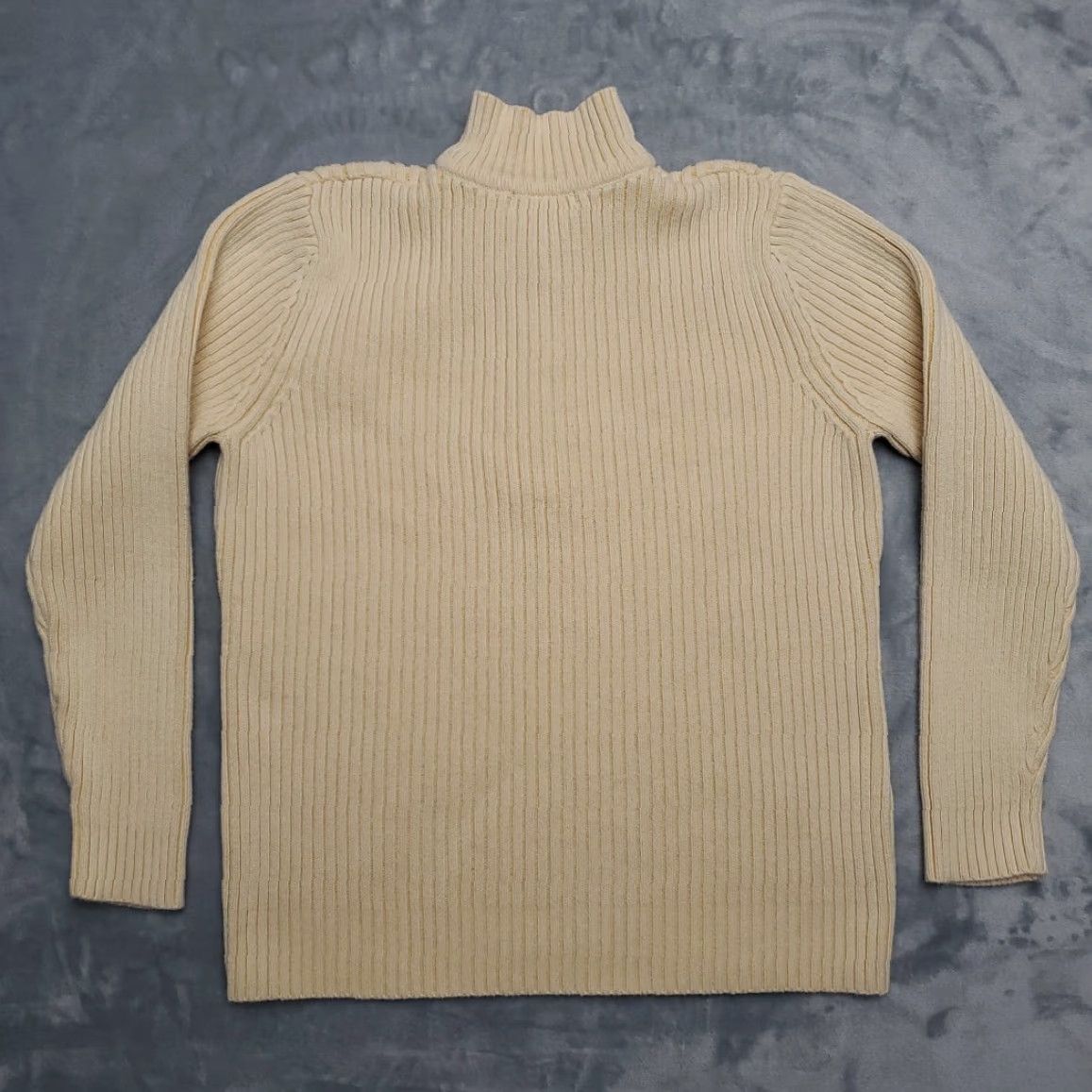 Vintage VINTAGE Karen Scott Sweater Womens M Yellow 100% Cotton Henley Button Top Retro Classic Knit Cable-Knit Womens Size M / US 6-8 / IT 42-44 - 4 Thumbnail