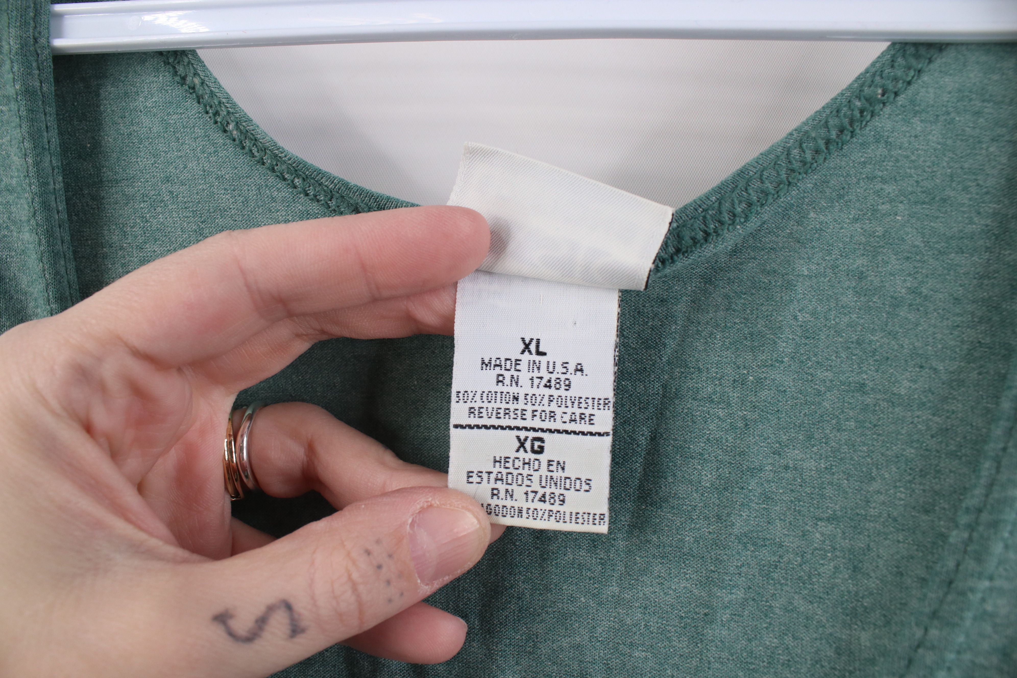 Vintage Vintage 90s Streetwear Tank Top T-Shirt Heather Green USA Size US XL / EU 56 / 4 - 6 Thumbnail