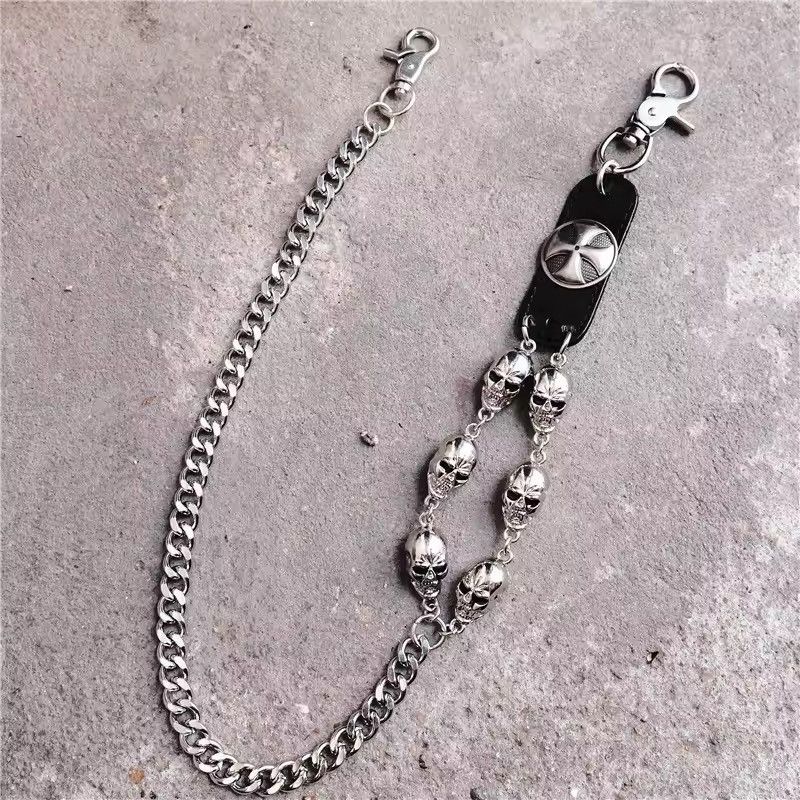 Other Skull Charm Gothic Rock Biker Wallet Chain Size ONE SIZE - 7 Thumbnail