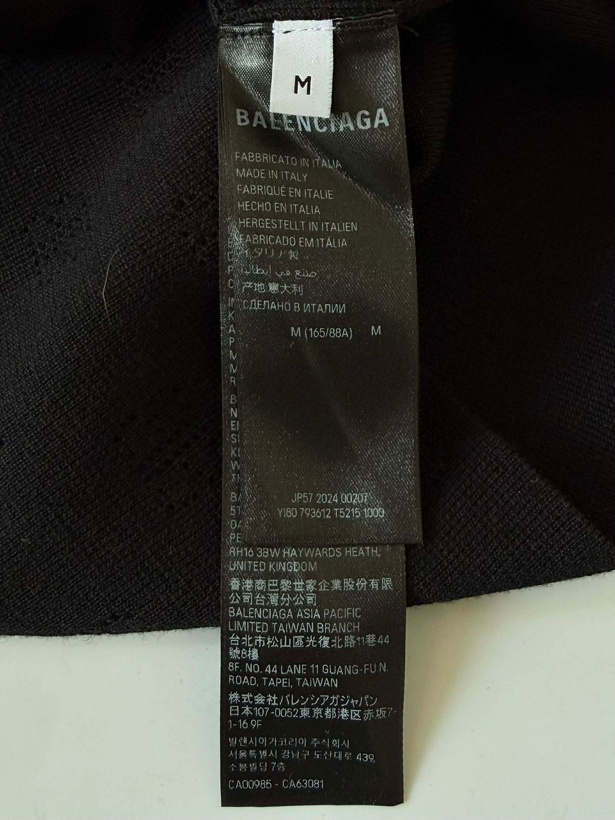 Balenciaga Balenciaga Black BB P VM Pointelle-Knit T-Shirt Size M / US 6-8 / IT 42-44 - 6 Thumbnail