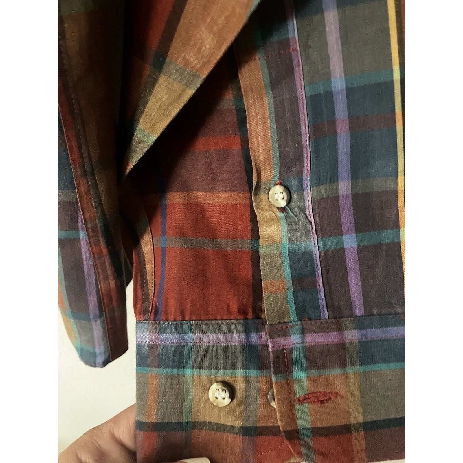 London Fog London Fog Red Plaid Long Sleeve Button Up Shirt Sz XL Size US XL / EU 56 / 4 - 4 Thumbnail