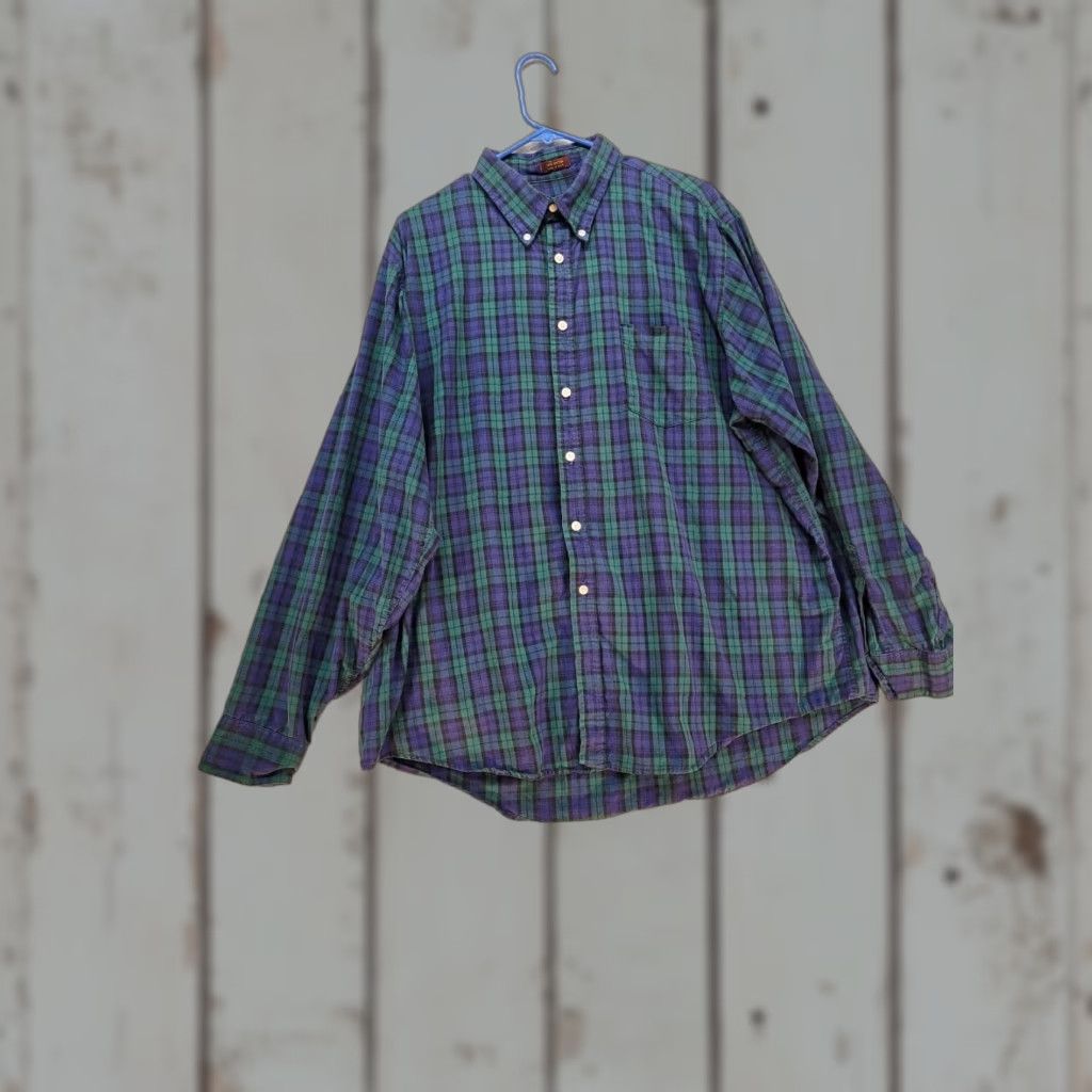 Orvis VINTAGE Orvis Shirt XL Button Down Plaid Blue Green Outdoors Men Size US XL / EU 56 / 4 - 1 Thumbnail