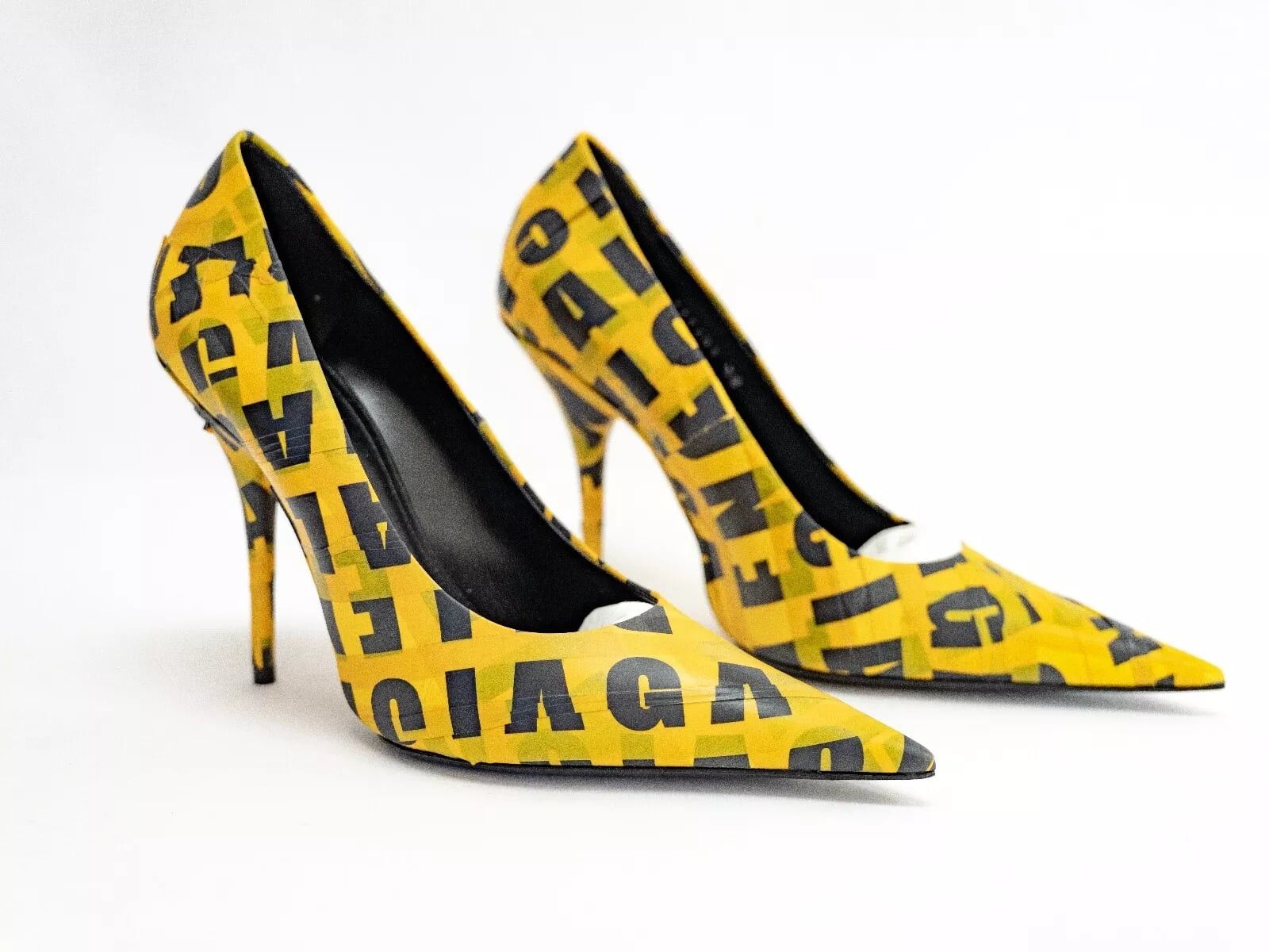 Balenciaga Balenciaga Knife Pumps Orange Caution Tape Logo Runway Kim Size US 8 / IT 38 - 1 Thumbnail