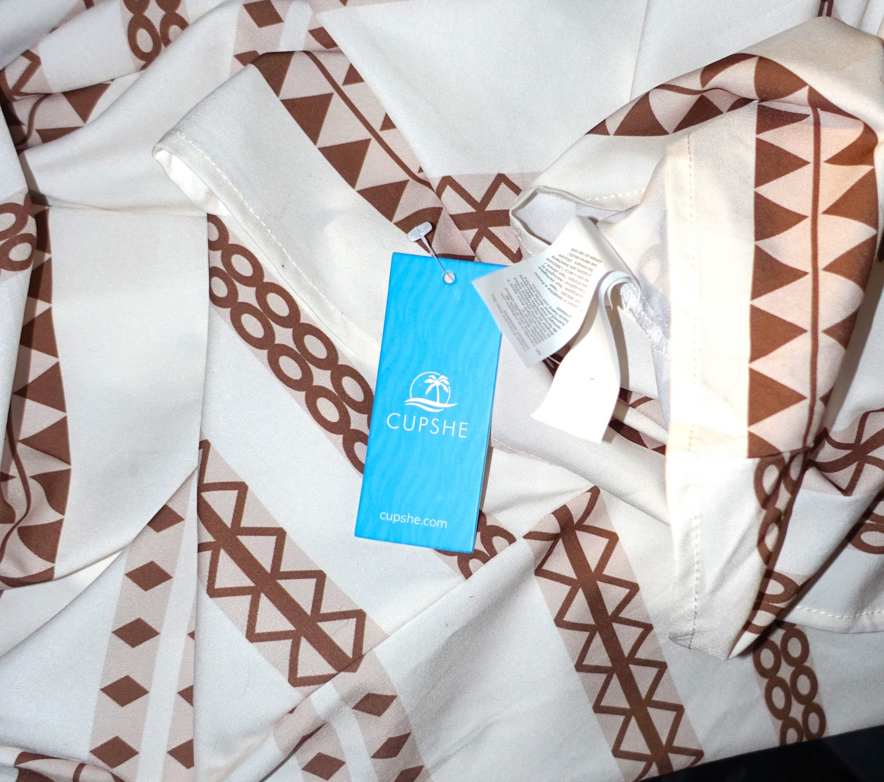 Other Cupshe Brown Beige Boho Dress L NWT Size L / US 10 / IT 46 - 7 Thumbnail