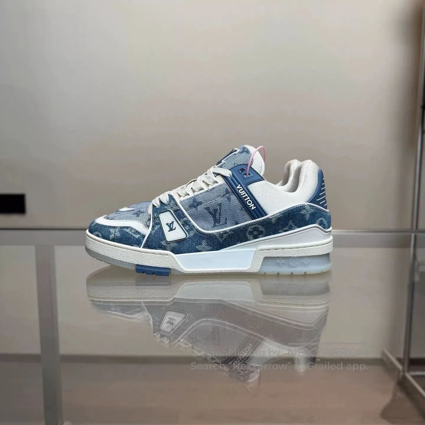 Louis Vuitton LV Trainer Blue Denim Sneakers. Size US 8.5 / EU 41-42 - 3 Thumbnail