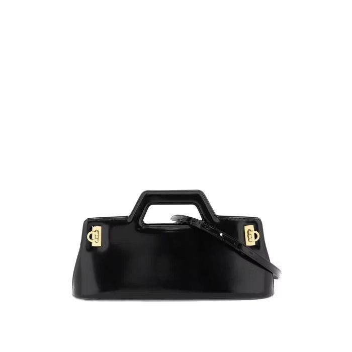 image of Salvatore Ferragamo O1S22I1N0524 Size-Os Wanda Handbag In Black, Women's