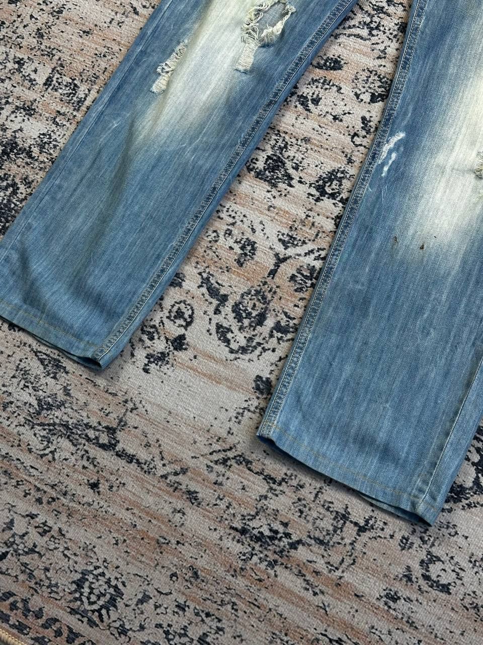 Dirk Bikkembergs Bikkembergs Distressed Vintage Blue Baggy Jeans Size US 33 - 5 Thumbnail
