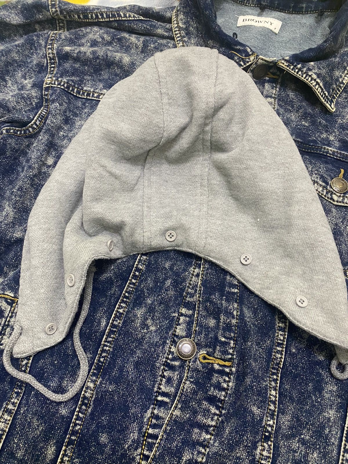 Japanese Brand ACID WASH DESIGN JACKET HOODIE PULL IN OUT DESIGN Size US L / EU 52-54 / 3 - 12 Thumbnail