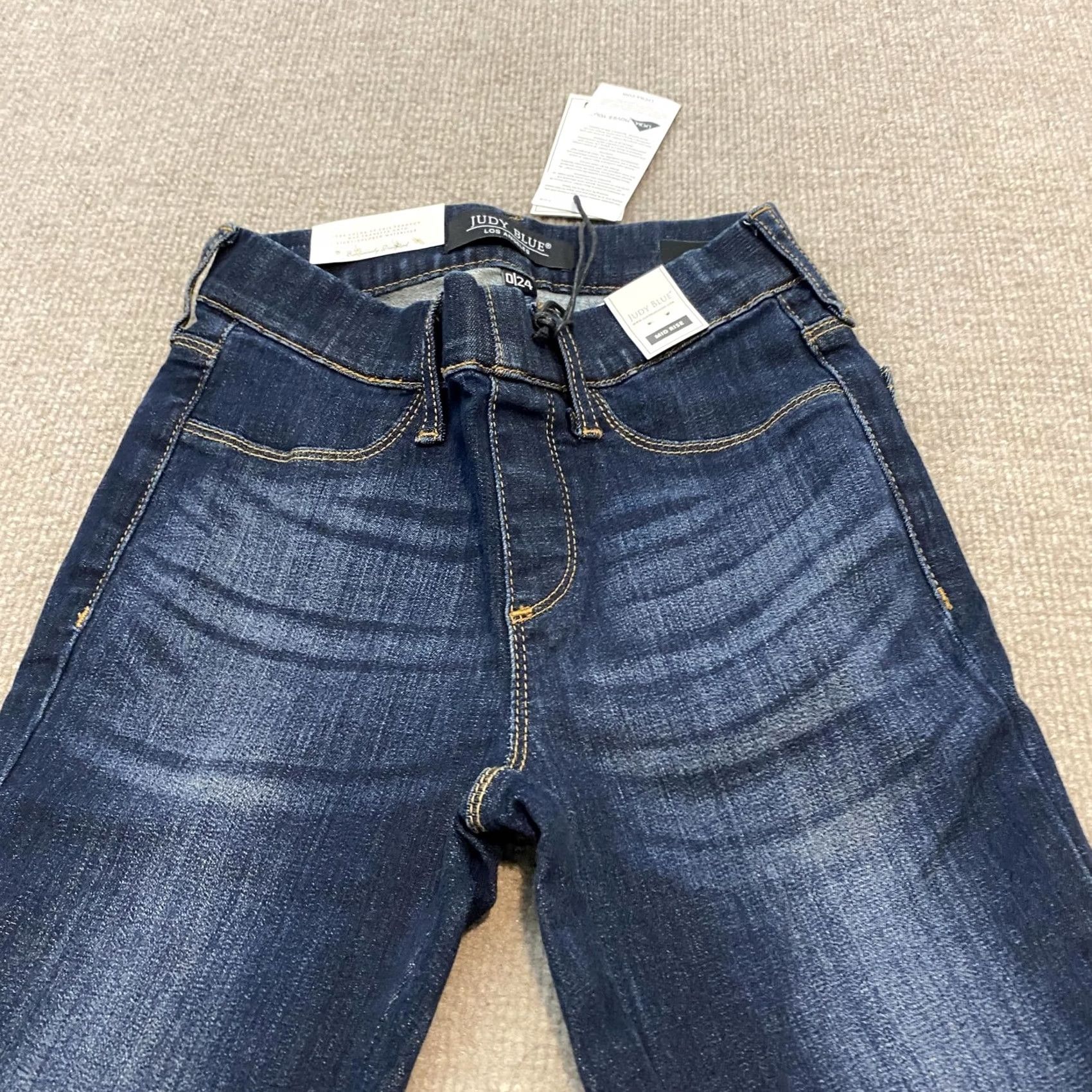 Denime Judy Blue Skinny Jeggings Womens 0/24 Dark Wash Mid Rise Pull On Denim JB8846 Size 25" / US 0 / IT 36 - 2 Thumbnail