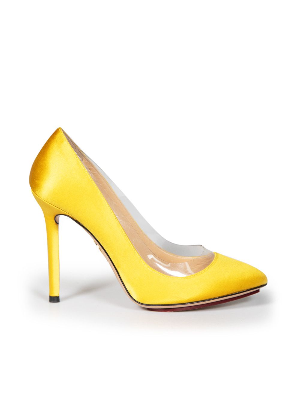 Charlotte Olympia Yellow Satin & PVC Pumps Size US 5.5 / IT 35.5 - 1 Thumbnail