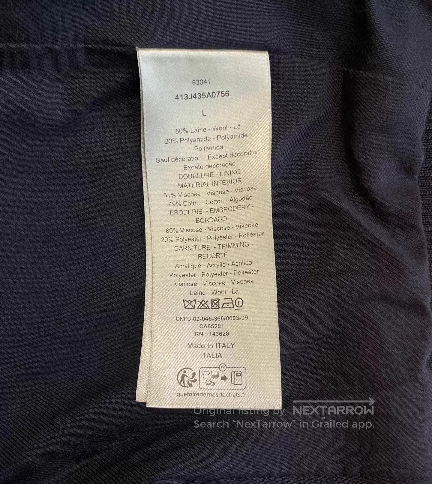 Dior Blue Varsity Bomber Jacket with Embroidered Patch. Size US L / EU 52-54 / 3 - 6 Thumbnail