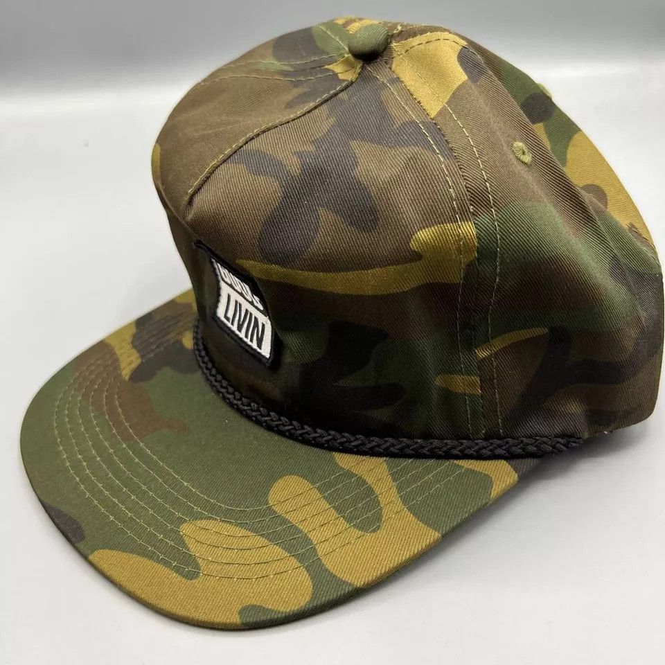 Other Good Livin Hat Men Green Camouflage Skate Strap Back Cap Size ONE SIZE - 2 Thumbnail