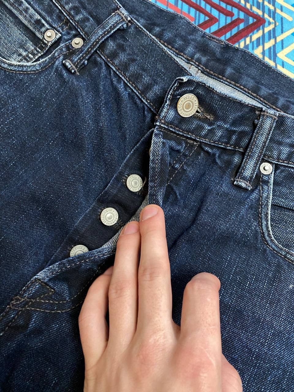 Levi's × Vintage Vintage Y2K Levis 501 Avant Garde faded Denim Logo Shorts Size US 34 / EU 50 - 5 Thumbnail