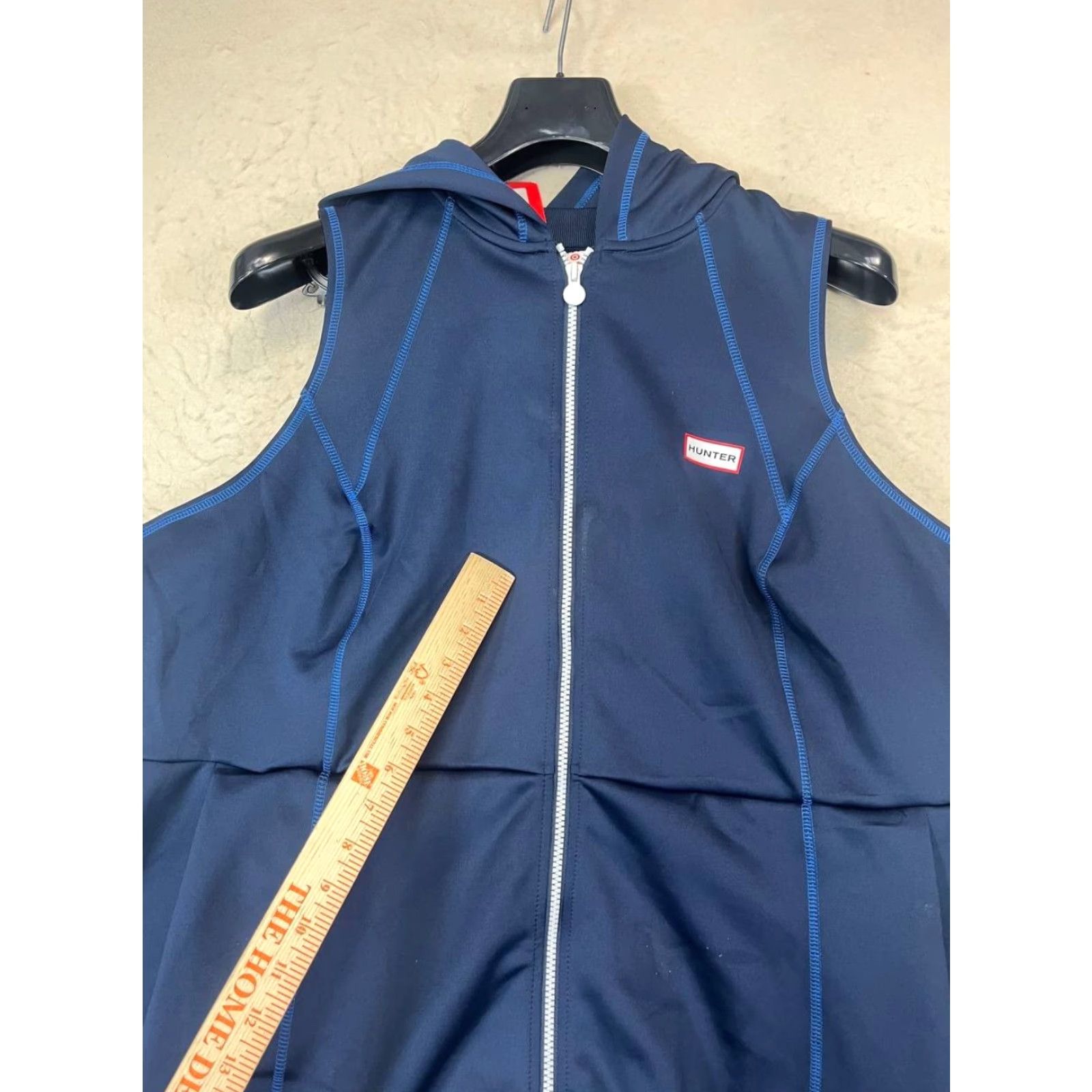 Hunter NWT Hunter Full Zip Sleeveless Hoodie Dress Womens 3X Navy Blue Collared Zip Jacket Dress Women's Sleeveless Short Zip Vest? Size XXL / US 16-18 / IT 52-54 - 5 Thumbnail
