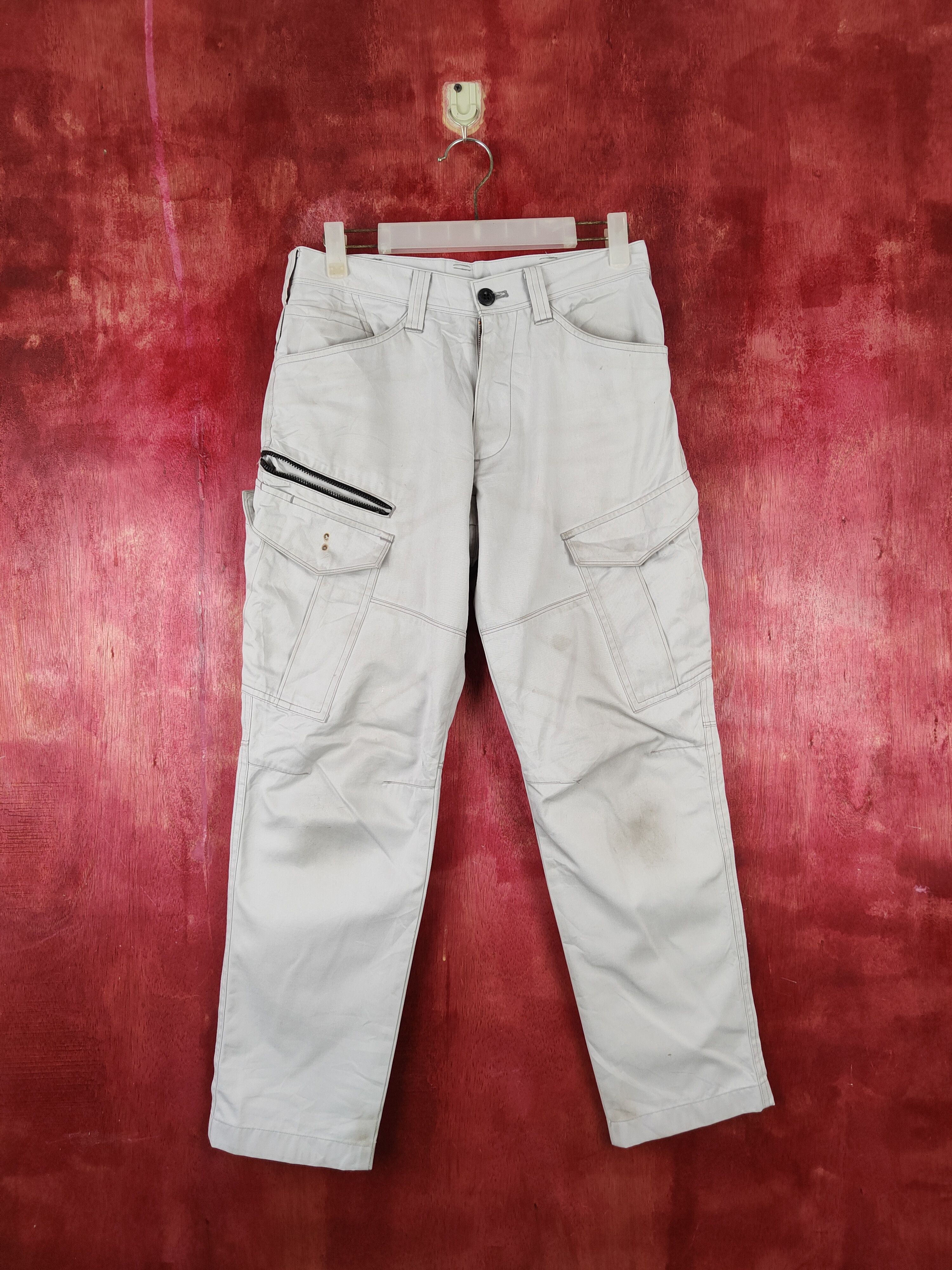 Japanese Brand Burtle Light Gray Multipocket Tactical Cargo Pants #S1280 Size US 29 - 1 Thumbnail
