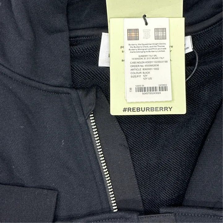 Burberry Burberry Burberry Kids SS23 Black Plaid Hoodie-2507 Size US L / EU 52-54 / 3 - 4 Thumbnail