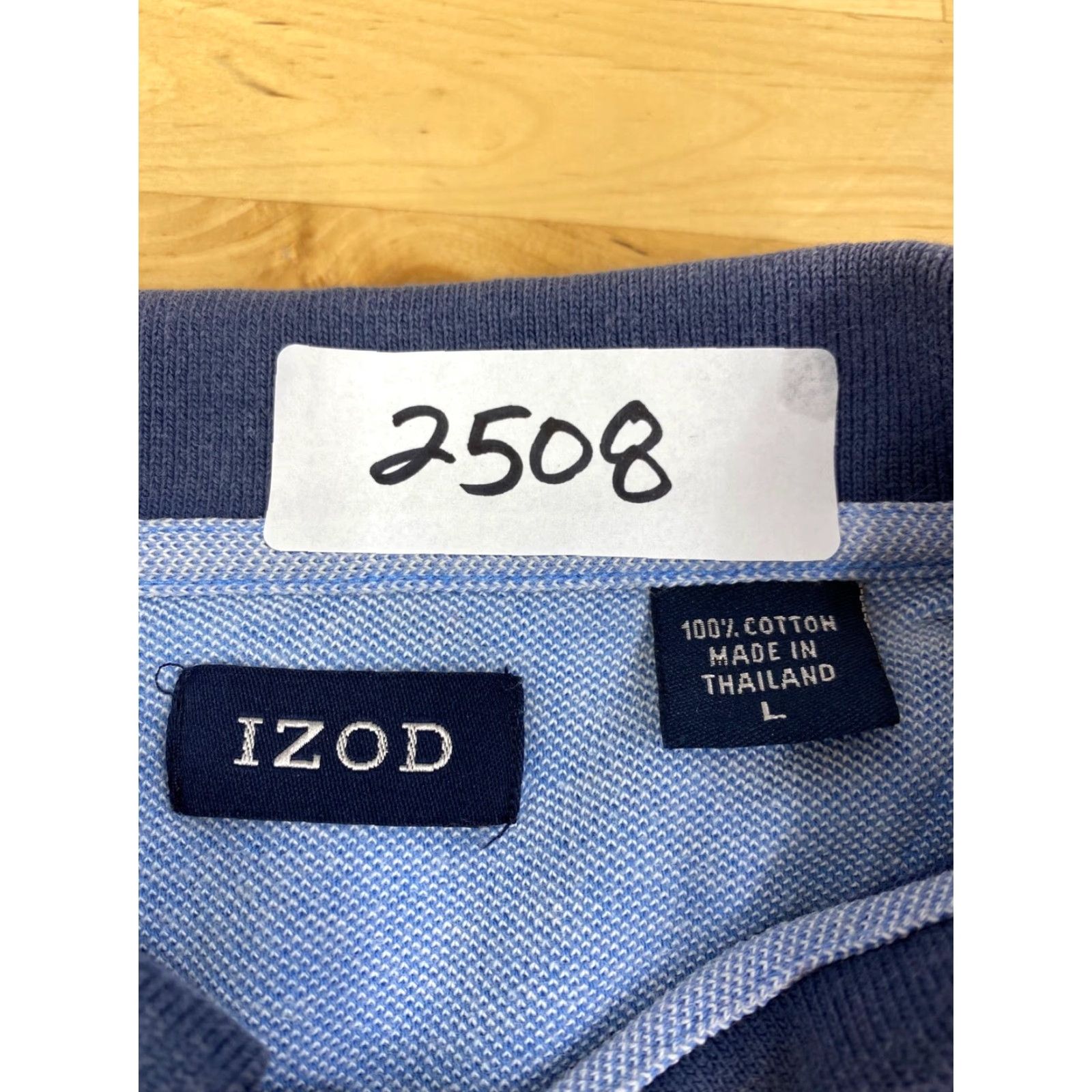 Izod Izod Polo Shirt Mens L Blue Short Sleeve Floral Tropical Golf 100% Cotton Regular Size US XL / EU 56 / 4 - 3 Thumbnail
