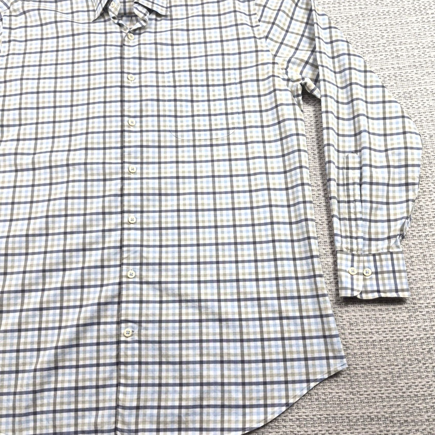Peter Millar Peter Millar Button Up Shirt Mens Large Plaid Long Sleeve Cotton Casual Shirt Size US L / EU 52-54 / 3 - 2 Thumbnail