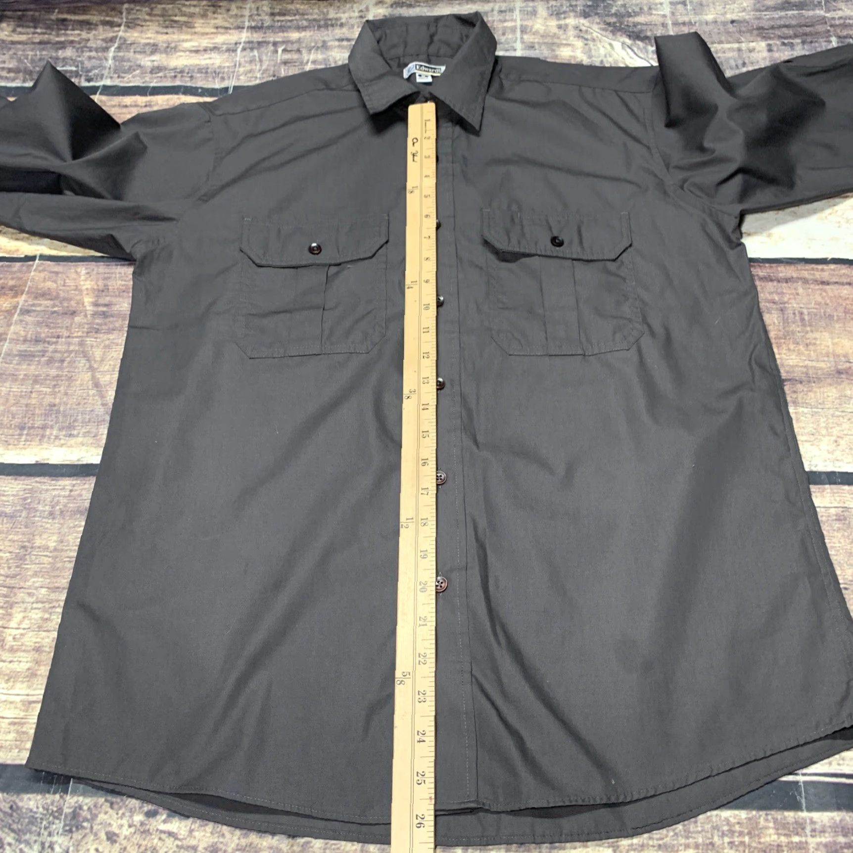 Vintage Edwards Mens Shirt Long Sleeve Gray Button-Down Size M Regular Fit Casual Business Shirt Size US M / EU 48-50 / 2 - 4 Thumbnail