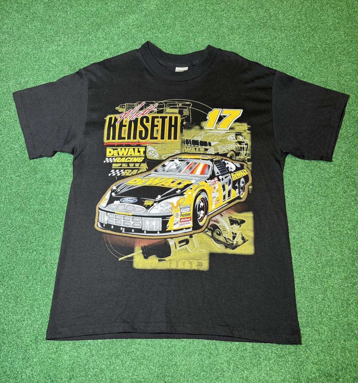 NASCAR × Vintage Vtg 90s Y2K Matt Kenseth Dewalt Roush Racing Nascar T Shirt Size US L / EU 52-54 / 3 - 1 Thumbnail