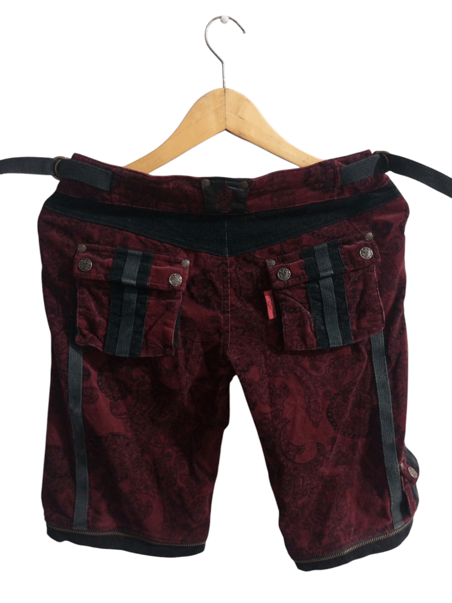 20471120 Vintage hikozoh ozz on bondage corduroy punk short Size US 29 - 1 Thumbnail