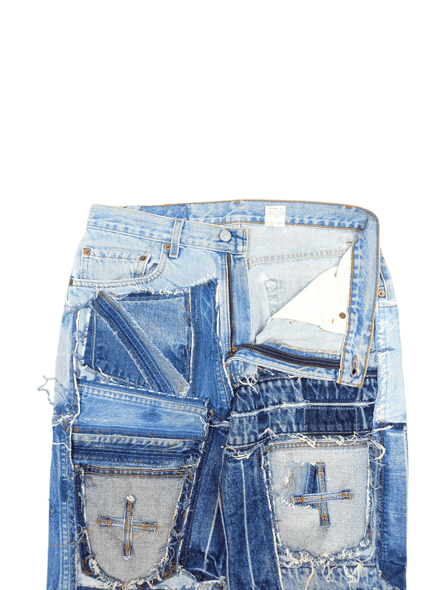 Japanese Brand × Levi's × Vintage 💎 34/32 Vintage Levi’s 505 Custom Patchwork Denim Jeans Size US 34 / EU 50 - 6 Thumbnail