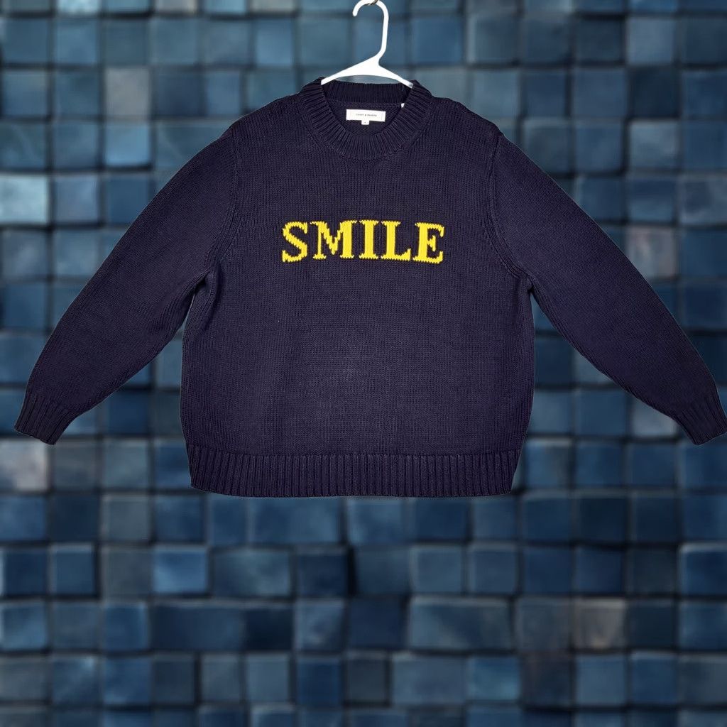 CHINTI & PARKER Chinti and Parker Sweater Women's Navy Blue 100% Cotton Cardigan Size S Crew Neck All Seasons Solid Knit Fall Winter Regular Blue Womens Size S / US 4 / IT 40 - 1 Thumbnail