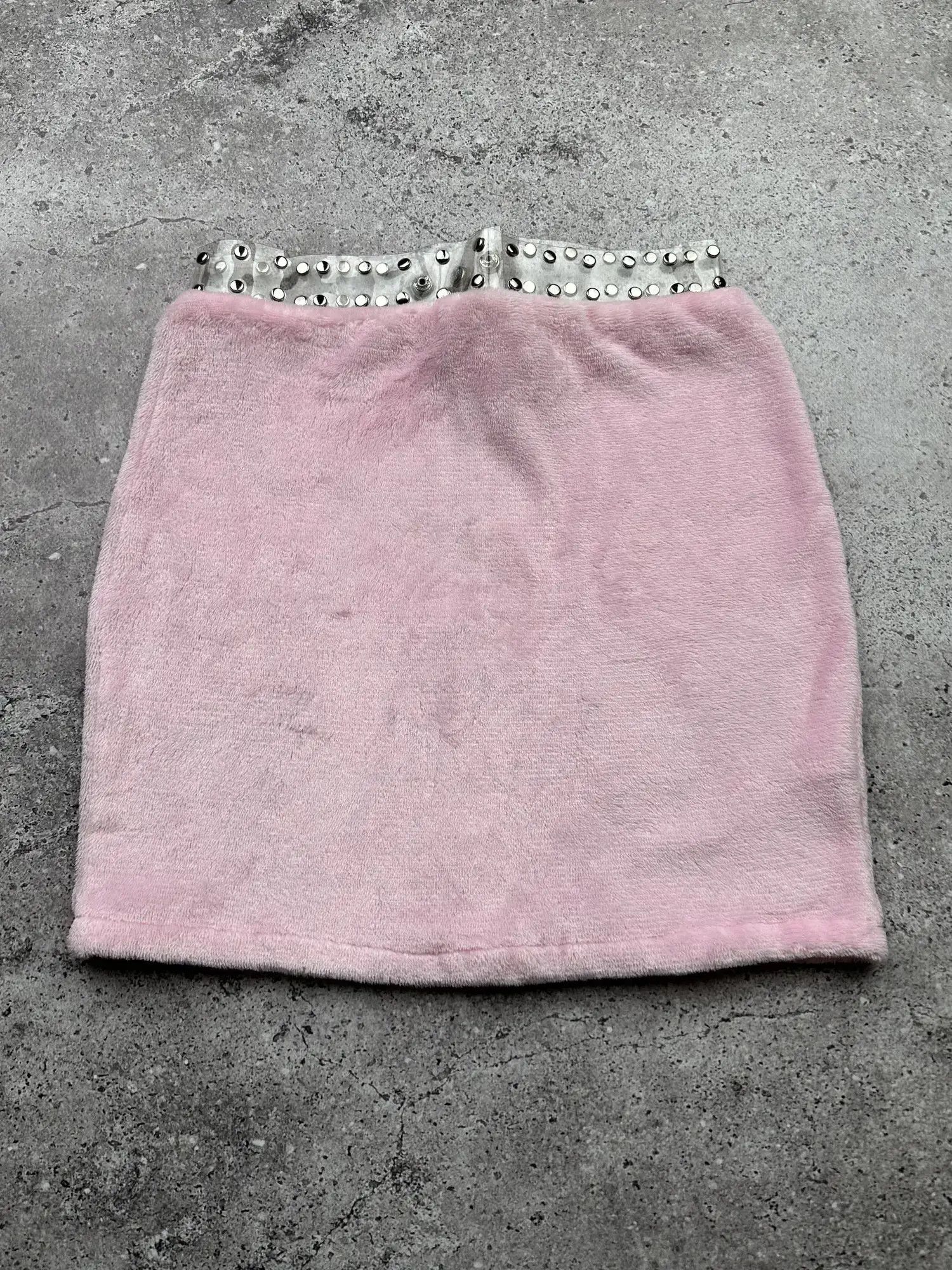 Japanese Brand Vintage Velour Mini Skirt C343(V514) Size 25" / US 0 / IT 36 - 1 Thumbnail