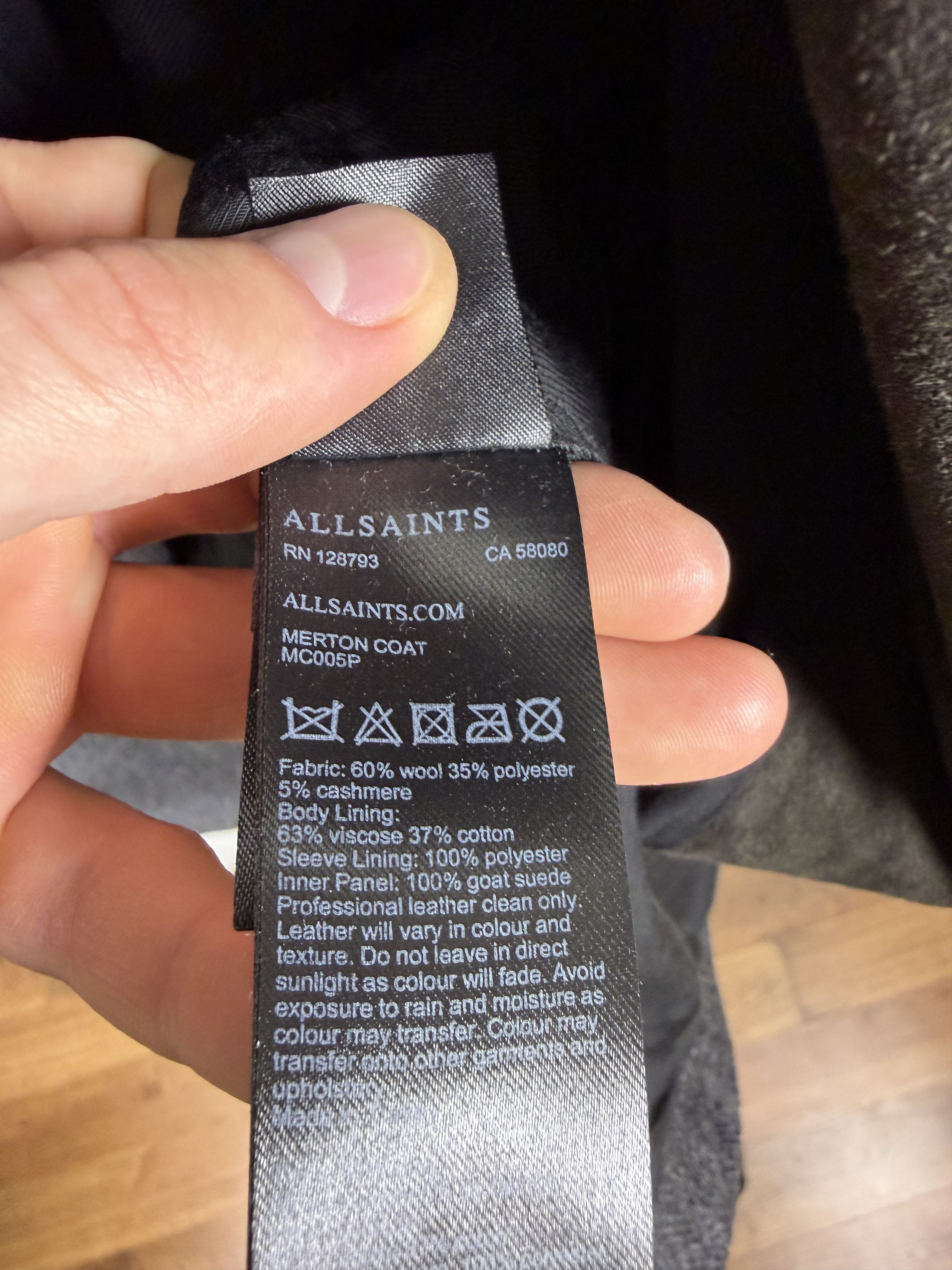 Allsaints Allsaints Merton Coat Wool Suede Solid Jacket (L) Size US L / EU 52-54 / 3 - 7 Thumbnail