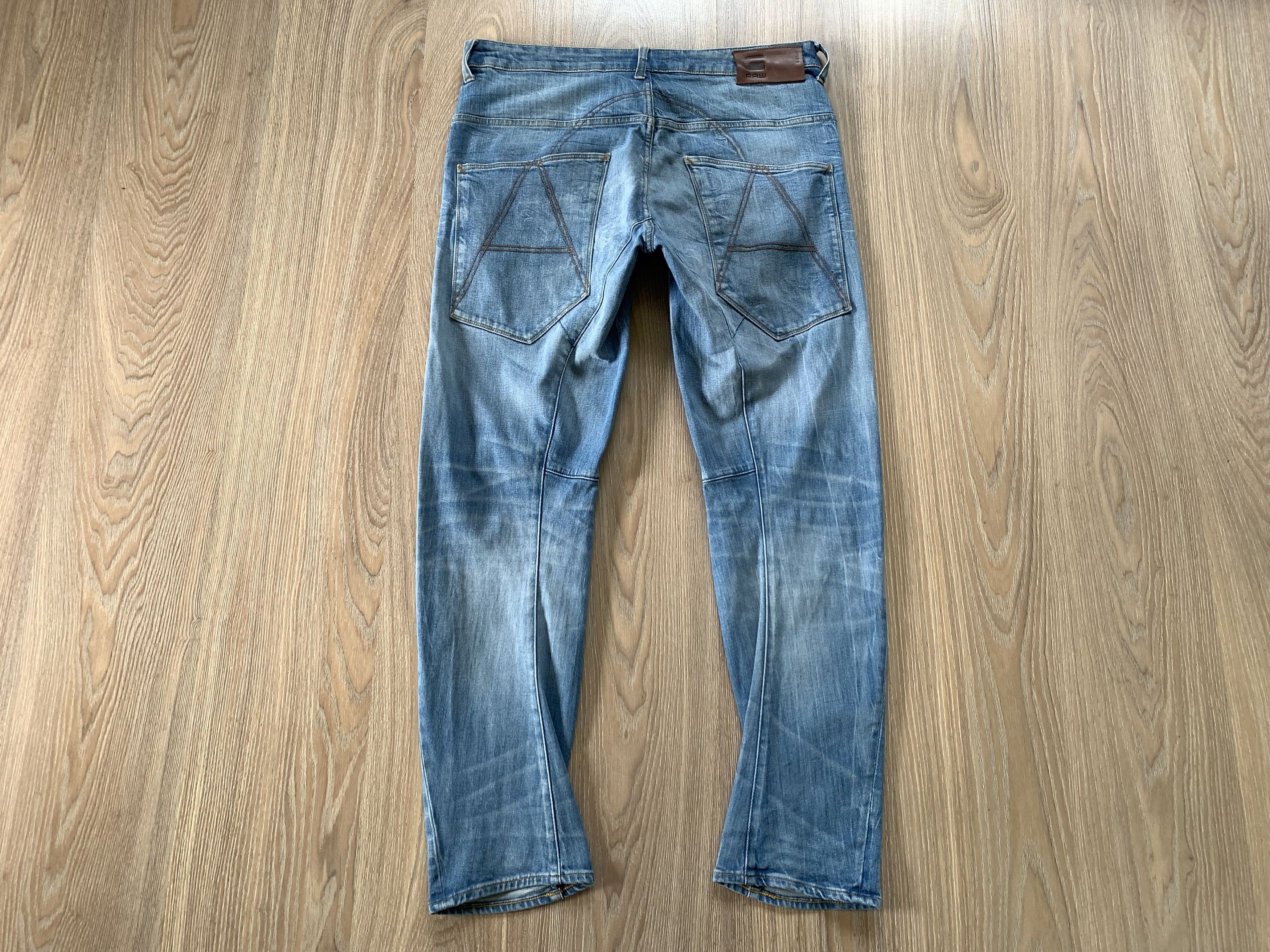 G-Star Mens G Star Raw A Crotch 3D Tapered Light Blue Jeans Size US 34 / EU 50 - 3 Thumbnail
