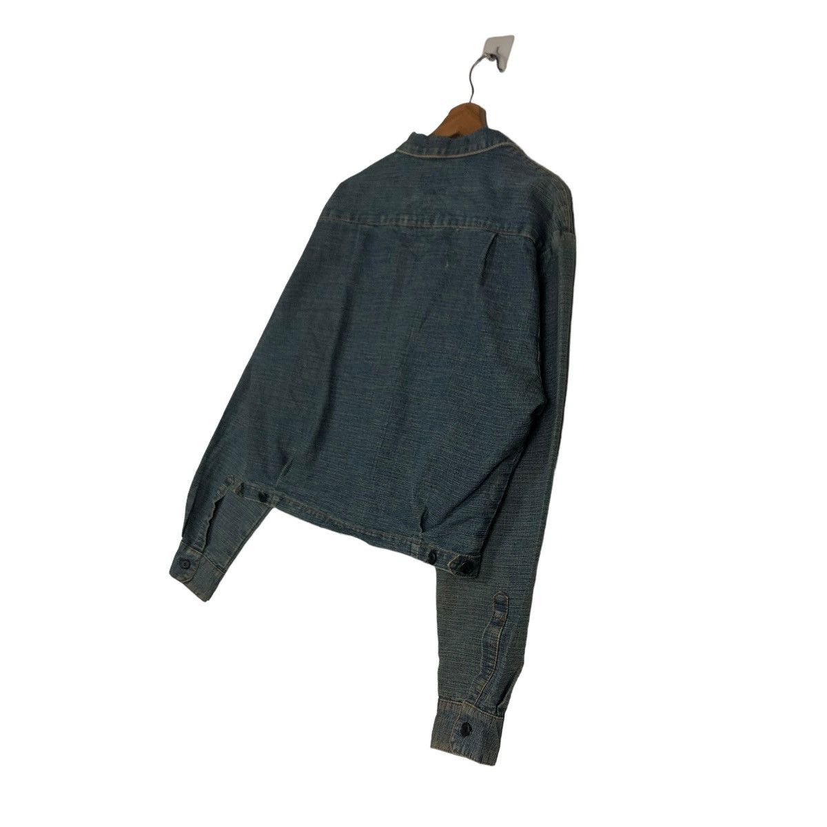 Japanese Brand 🔥CROPPED DENIM BIKER JACKET MIYOSHI JAPAN ISSEY MIYAKE Size US M / EU 48-50 / 2 - 12 Thumbnail